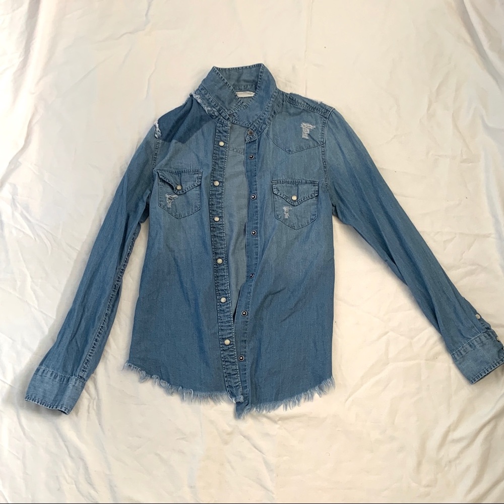 Denim button up